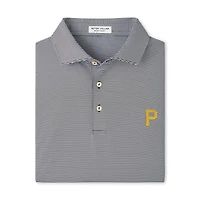 Men's Peter Millar Black Pittsburgh Pirates Jubilee Stripe Stretch Jersey Polo