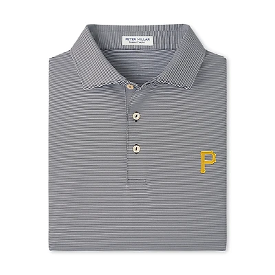 Men's Peter Millar Black Pittsburgh Pirates Jubilee Stripe Stretch Jersey Polo