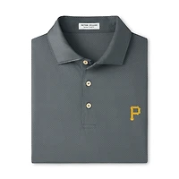 Polo de performance Peter Millar gris Pittsburgh Pirates Hugo pour homme