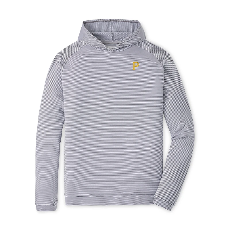 Men's Peter Millar Gray Pittsburgh Pirates Pine Sugar Stripe Performance Hoodie