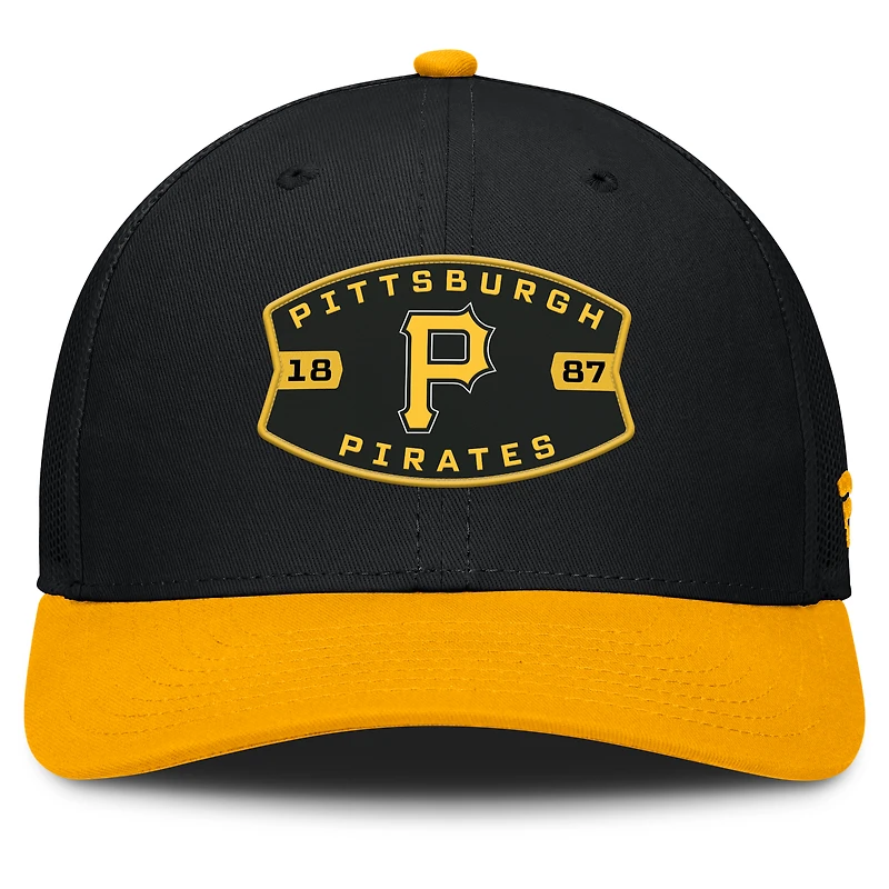 Casquette camionneur ajustable Fanatics des Pirates de Pittsburgh pour homme, noire et dorée