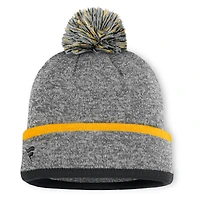 Bonnet en tricot à revers et pompon Fanatics des Pirates de Pittsburgh pour homme, gris chiné