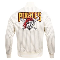Men's Pro Standard Cream Pittsburgh Pirates Cooperstown Collection Pinstripe Retro Classic Satin Full-Snap Jacket
