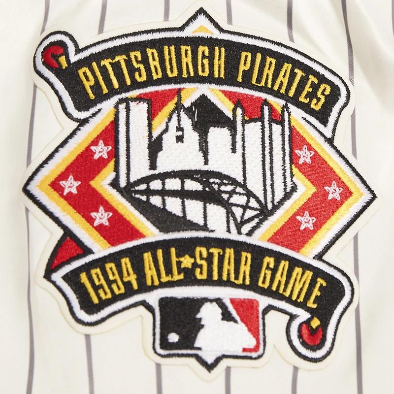 Men's Pro Standard Cream Pittsburgh Pirates Cooperstown Collection Pinstripe Retro Classic Satin Full-Snap Jacket