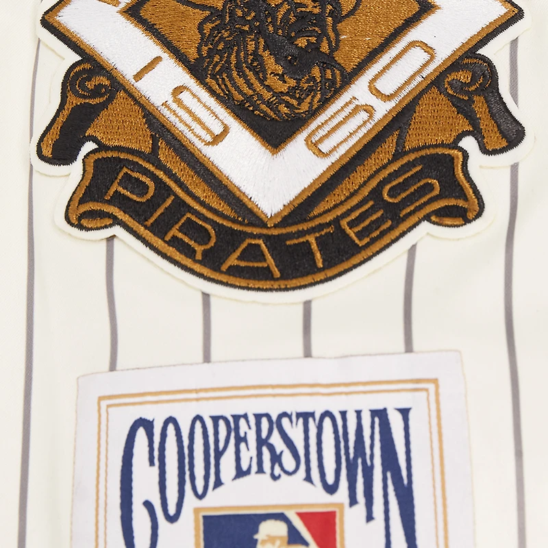 Men's Pro Standard Cream Pittsburgh Pirates Cooperstown Collection Pinstripe Retro Classic Satin Full-Snap Jacket