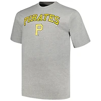 Pack de t-shirts Pittsburgh Pirates noirs/gris chiné pour hommes, grandes tailles