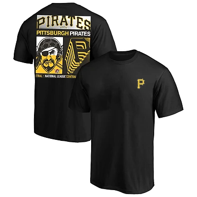 Profil homme noir Pittsburgh Pirates T-shirt graphique double face grandes tailles