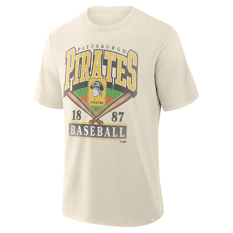 Men's Profile  Cream Pittsburgh Pirates Big & Tall Screen Print T-Shirt