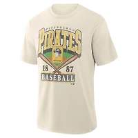 Men's Profile  Cream Pittsburgh Pirates Big & Tall Screen Print T-Shirt