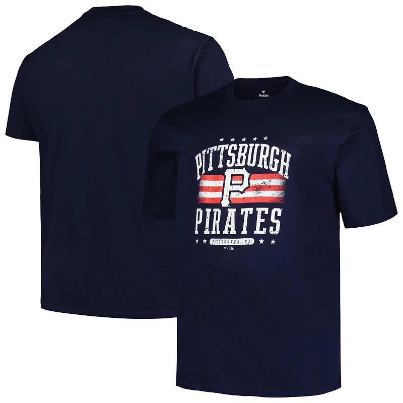 T-shirt Americana pour hommes, profil bleu marine, Pittsburgh Pirates, grand et
