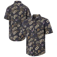 Chemise boutonnée Reyn Spooner Black Pittsburgh Pirates pour homme, grandes tailles Kekai Performance Tri-Blend