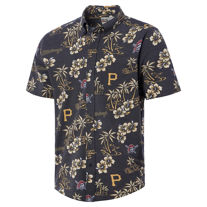 Men's Reyn Spooner Black Pittsburgh Pirates Big & Tall Kekai Performance Tri-Blend Button-Down Shirt