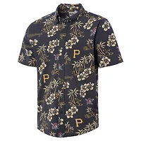 Men's Reyn Spooner Black Pittsburgh Pirates Big & Tall Kekai Performance Tri-Blend Button-Down Shirt