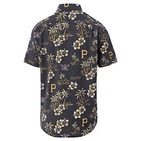 Chemise boutonnée Reyn Spooner Black Pittsburgh Pirates pour homme, grandes tailles Kekai Performance Tri-Blend