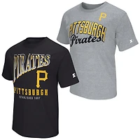 Men's Starter  Black/Heather Gray Pittsburgh Pirates Two-Pack T-Shirt Set