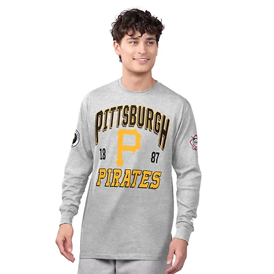 Men's Starter  Heather Gray/Black Pittsburgh Pirates Two-Pack Long Sleeve & Short T-Shirt Set