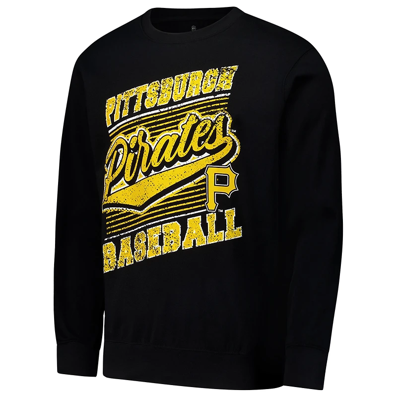 Sweat-shirt ras du cou léger noir Stitches pour homme des Pirates de Pittsburgh