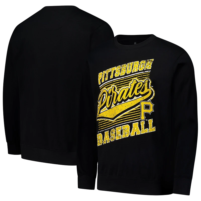 Sweat-shirt ras du cou léger noir Stitches pour homme des Pirates de Pittsburgh
