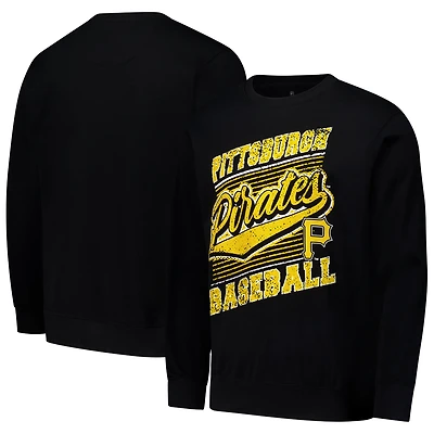 Sweat-shirt ras du cou léger noir Stitches pour homme des Pirates de Pittsburgh