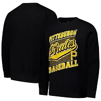 Sweat-shirt ras du cou léger noir Stitches pour homme des Pirates de Pittsburgh