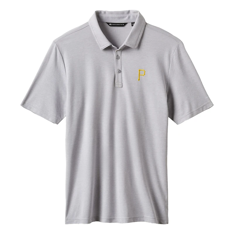 Polo tri-blend gris TravisMathew pour homme, motif éliminatoire des Pirates de Pittsburgh