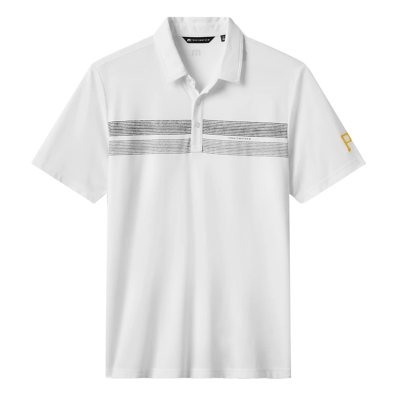 Polo tri-blend blanc Top Recruit des Pirates de Pittsburgh pour homme TravisMathew