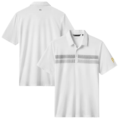 Polo tri-blend blanc Top Recruit des Pirates de Pittsburgh pour homme TravisMathew