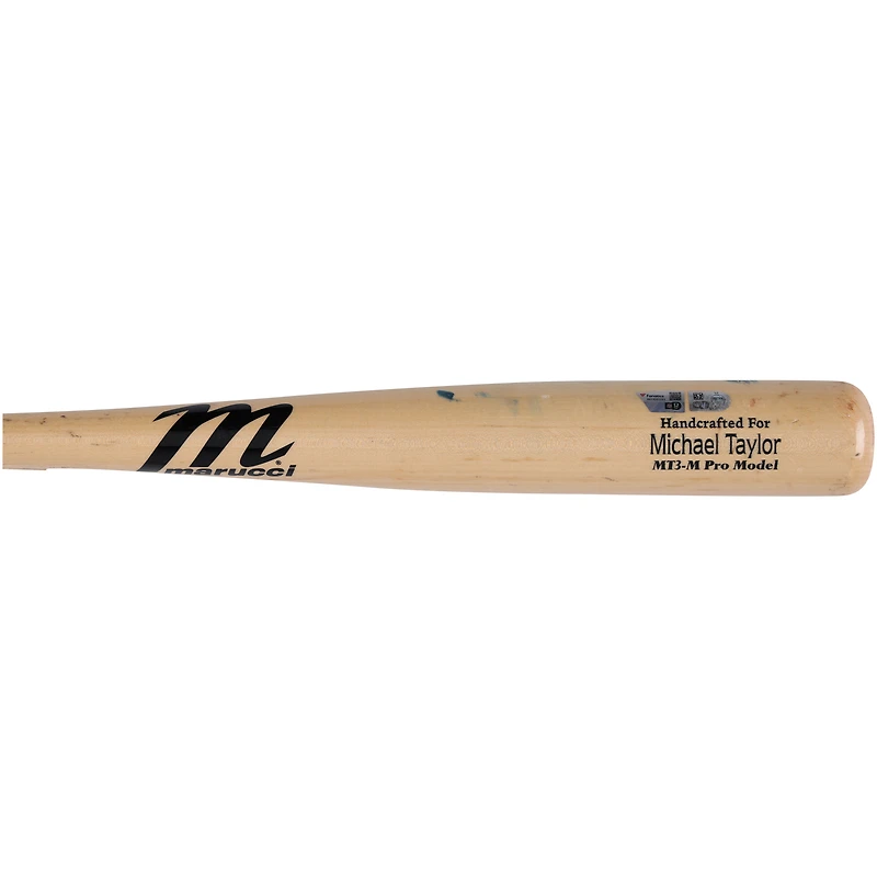 Batte cassée de Tan Marucci utilisée par Michael Taylor des Pirates de Pittsburgh contre les Tigers de Détroit le 9 avril 2024