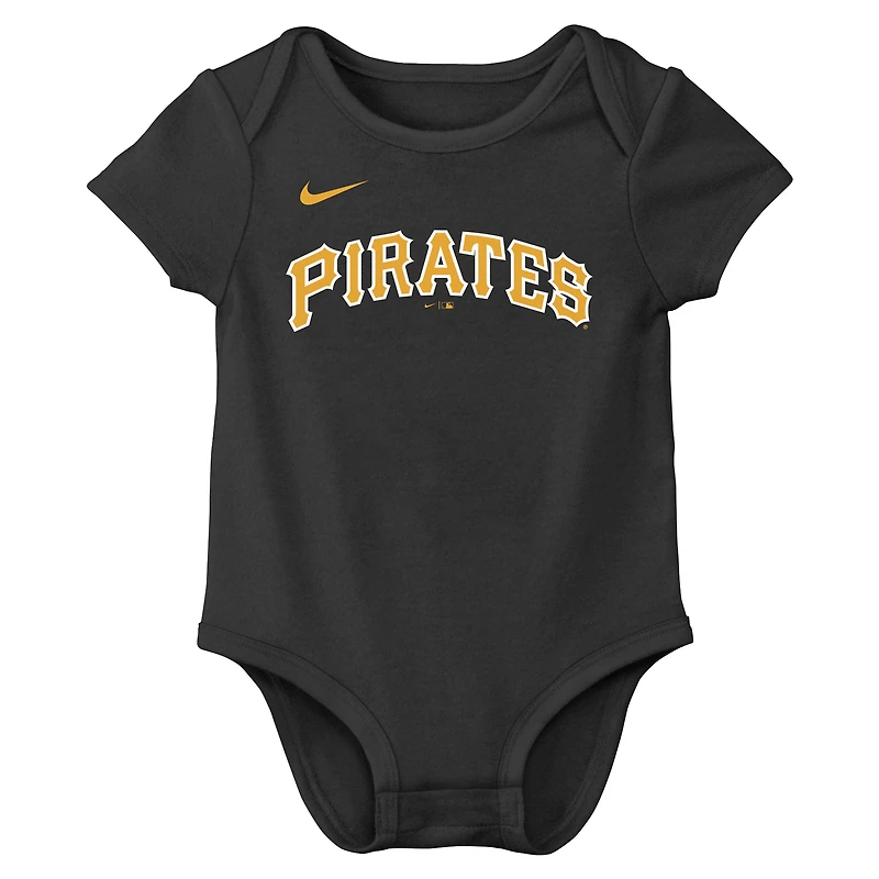 Newborn & Infant Nike Paul Skenes Black Pittsburgh Pirates Name Number Bodysuit