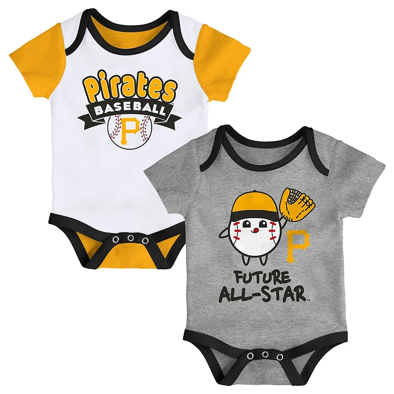 Ensemble de deux bodies pour nouveau-né des Pirates Pittsburgh Triple Hit