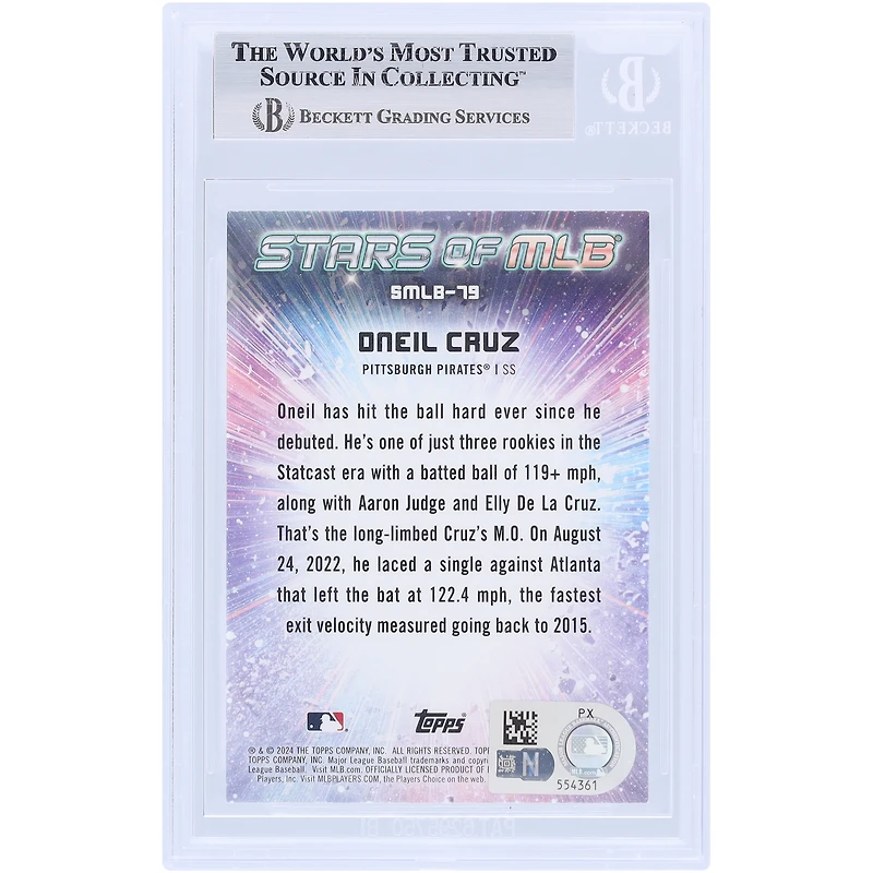 Carte autographiée 2022 Topps Stars of MLB #SMLB-79 Beckett Fanatics Witnessed Authenticated Card des Pirates de Pittsburgh