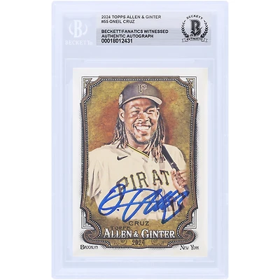 Oneil Cruz Pittsburgh Pirates Autographié 2024 Topps Allen & Ginter #55 Beckett Fanatics Witnessed Authenticated Card