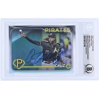 Carte authentifiée Topps Chrome Refractor n° 98 Beckett autographiée par Oneil Cruz des Pirates de Pittsburgh 2024
