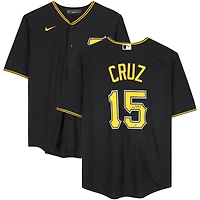 Maillot réplique noir Nike autographié par Oneil Cruz des Pirates de Pittsburgh