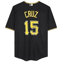Maillot réplique noir Nike autographié par Oneil Cruz des Pirates de Pittsburgh