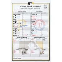 Carte dédicacée Oneil Cruz des Pirates de Pittsburgh lors du match contre les Rangers du Texas le 20 août 2024
