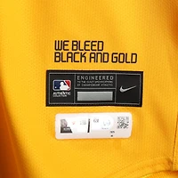 Maillot Nike City Connect doré Oneil Cruz n° 15 des Pirates de Pittsburgh, utilisé lors du match contre les Padres de San Diego le 2 mai et les Braves d'Atlanta le 9 mai 2025