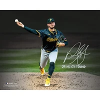 Paul Skenes Pittsburgh Pirates Autographed 16" x 20" Pitching Photograph with "25 NL Cy Young" Inscription