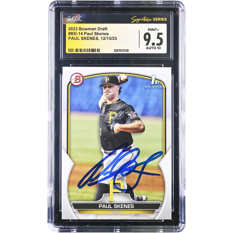 Carte autographiée de Paul Skenes (Pittsburgh Pirates), série 2023 Topps Bowman Draft 1st Bowman #BD-14, authentifiée CGC 9,5/10.