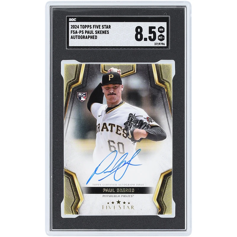 Paul Skenes Pittsburgh Pirates Autographed 2024 Topps Five Star #FSA-PS SGC Authenticated 8.5 Rookie Card