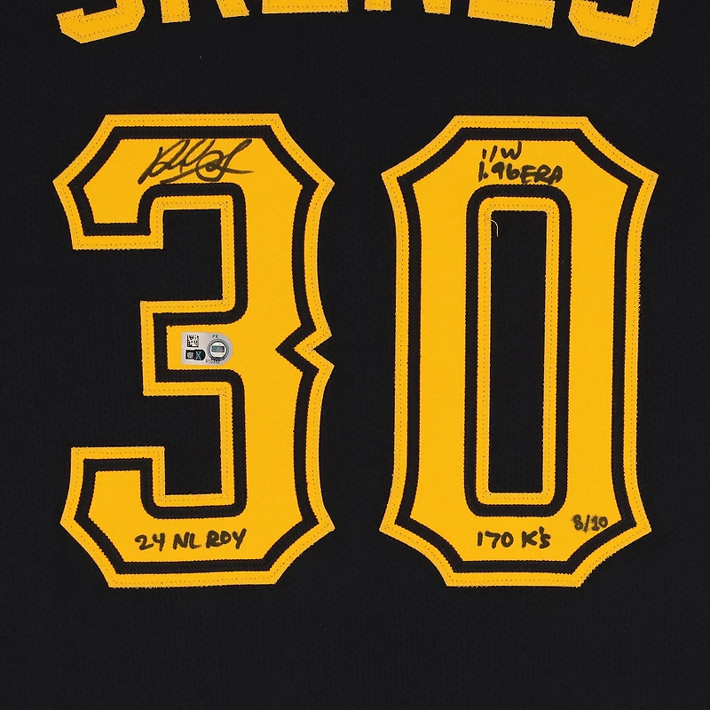 Paul Skenes Pittsburgh Pirates Autographed Black Nike Elite Jersey with Multiple Inscriptions - Limited Edition of 10