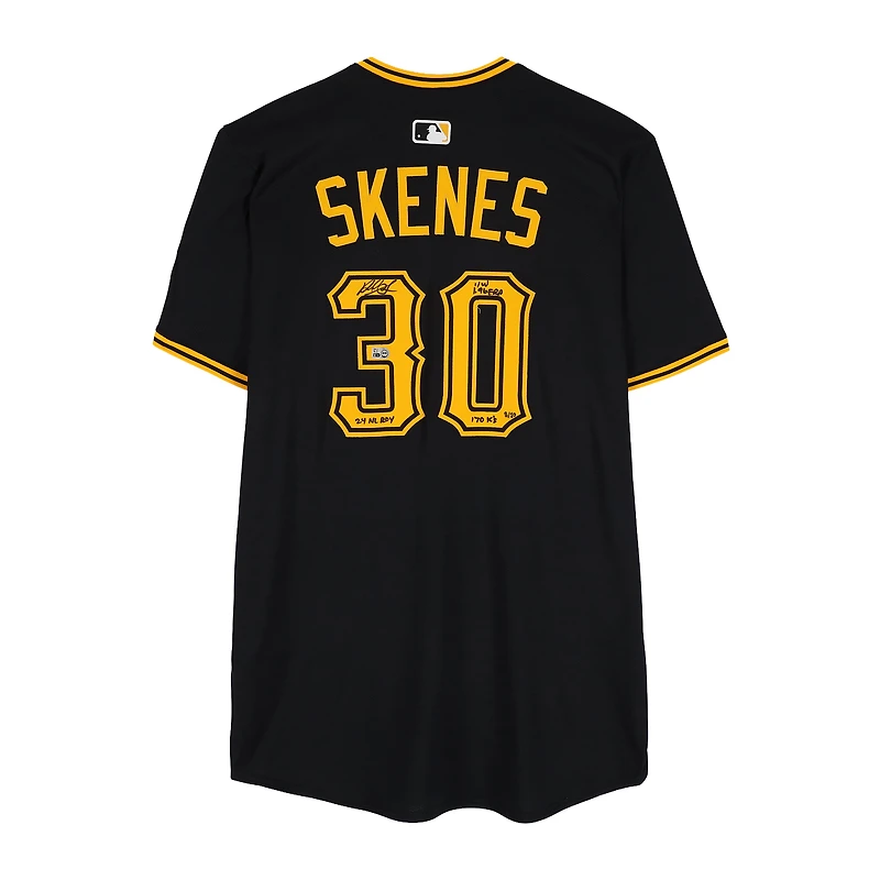 Paul Skenes Pittsburgh Pirates Autographed Black Nike Elite Jersey with Multiple Inscriptions - Limited Edition of 10
