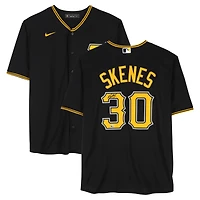 Maillot réplique Nike noir autographié par Paul Skenes des Pirates de Pittsburgh