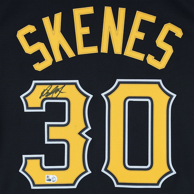 Maillot réplique Nike noir autographié par Paul Skenes des Pirates de Pittsburgh