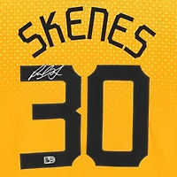 Maillot Nike City Connect doré dédicacé par Paul Skenes des Pirates de Pittsburgh