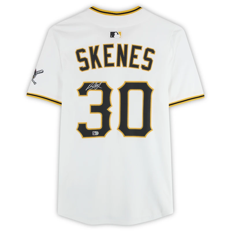 Maillot blanc Nike Limited autographié par Paul Skenes des Pirates de Pittsburgh