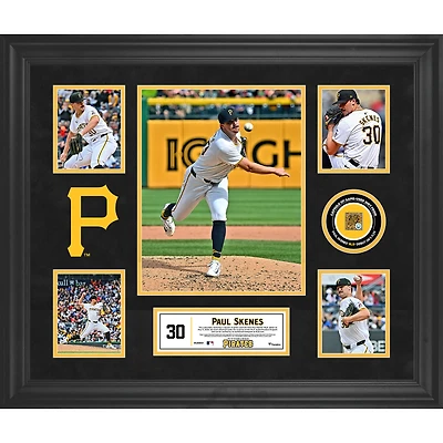 Paul Skenes Pittsburgh Pirates Framed 5-Photo Debut Collage with a Capsule of Game-Used Dirt