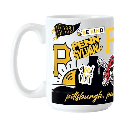 Pirates de Pittsburgh 15 oz. Tasse en céramique indigène