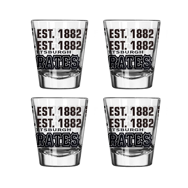 Lot de 4 verres à liqueur de 56 ml des Pirates de Pittsburgh