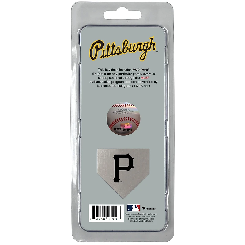Porte-clés en terre des Pirates de Pittsburgh - Rempli de terre utilisée lors d'un match à domicile